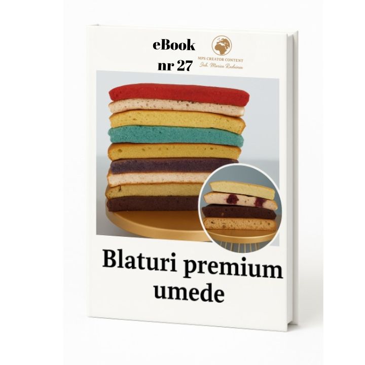 eBook nr 27 12 Rețete Blaturi Premium Umede / 12 Rezepte Premium-Feuchte Kuchenböden (PDF) - imagine 1